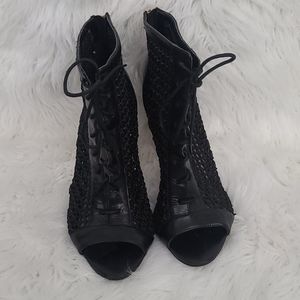 Lace up peep toe sandals